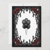 Rode Rose Gotische Quinceanera IJzeren Poort Wit Kaart (Achterkant)