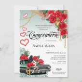 Rode Rose Groene Lowrider Mexicana Kwins Verjaarda Kaart (Voorkant)