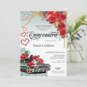 Rode Rose Groene Lowrider Mexicana Kwins Verjaarda Kaart (Staand voorkant)