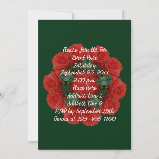 Rode Rose Krans Bloemenfeest Kaart (Voorkant)