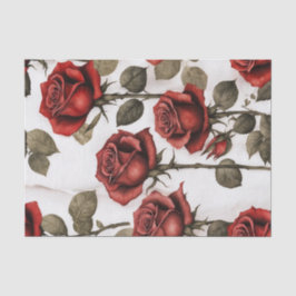 Rode Rose Marmer Bloemen Decoupage Papier