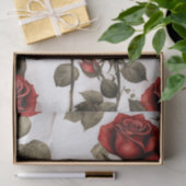Rode Rose Marmer Bloemen Decoupage Papier (Geschenk)