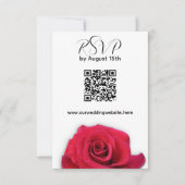 Rode Rose QR-code Wedding Response Kaart (Voorkant)