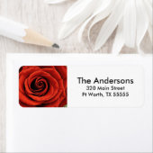 Rode Rose retouradreslabels Etiket (Insitu)