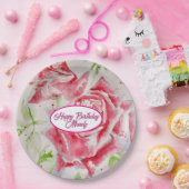 Rode Rose Rozen Bloempatroon Papier Party Bord (Feest)