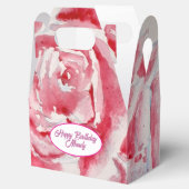 Rode Rose Rozen Bloempatroon Papier Party Bord Bedankdoosjes (Geopend)