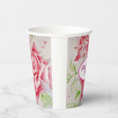 Rode Rose Rozen Bloempatroon Papier Party Bord Papieren Bekers (Rechts)