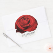 Rode Rose Rustieke Glam Elegante bruiloft gunst Ronde Sticker (Envelop)
