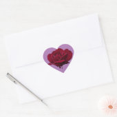 Rode Rose Schattige Hart Sticker (Envelop)