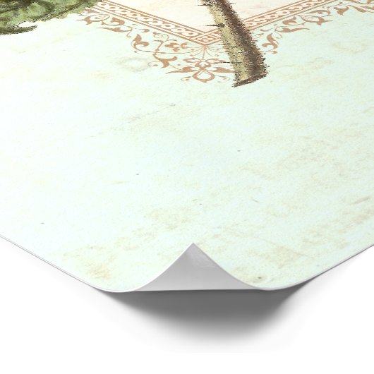  Rode Rose Shabby Elegance Poster (Hoek)