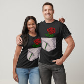 Rode Rose Stijlvolle Leuke Pocket Voor Mannen en V T-shirt (Unisex)