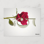 Rode Rose Tafel Nummer Kaart (Achterkant)