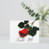Rode Rose Tafel Nummer Kaart (Staand voorkant)