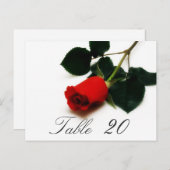 Rode Rose Tafel Nummer Kaart (Voorkant / Achterkant)