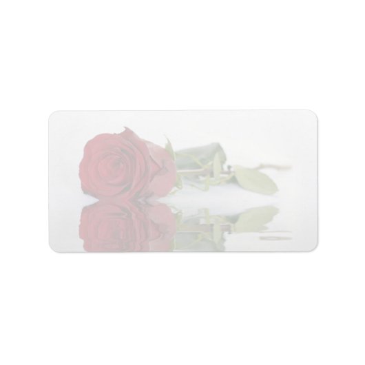 Rode Rose Watermerk Elegante DIY Print Bruiloft Etiket (Voorkant)