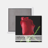 Rode Rose Wedding Stickers Aanpassen voor elk even Magneet (Voorkant / Achterkant)