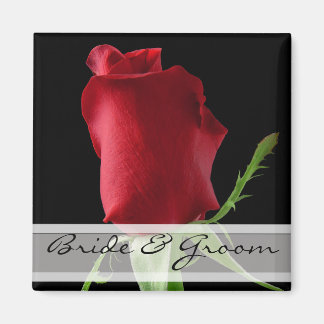 Rode Rose Wedding Stickers Aanpassen voor elk even Magneet
