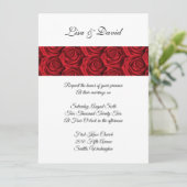 Rode Rose Wedding Uitnodiging (Staand voorkant)