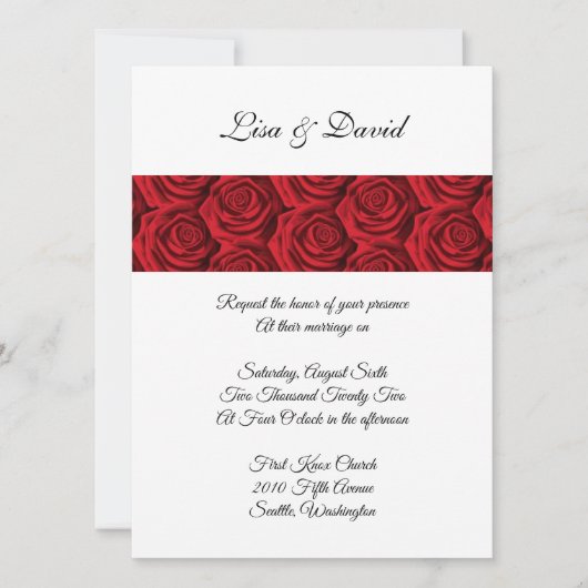 Rode Rose Wedding Uitnodiging (Voorkant)