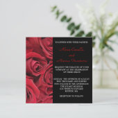 Rode Rose Wedding Uitnodiging (Staand voorkant)