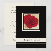 Rode Rose Wedding Uitnodiging (Voorkant / Achterkant)