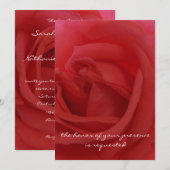 Rode Rose Wedding Uitnodiging (Voorkant / Achterkant)