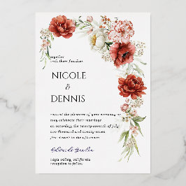 Rode Rose Wedding Uitnodiging