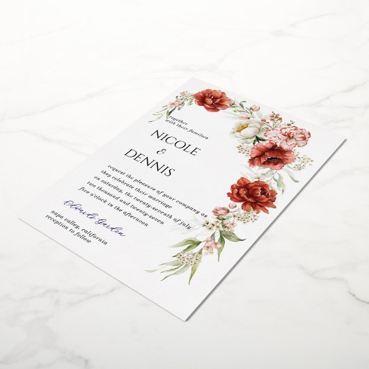 Rode Rose Wedding Uitnodiging (Gedraaid)