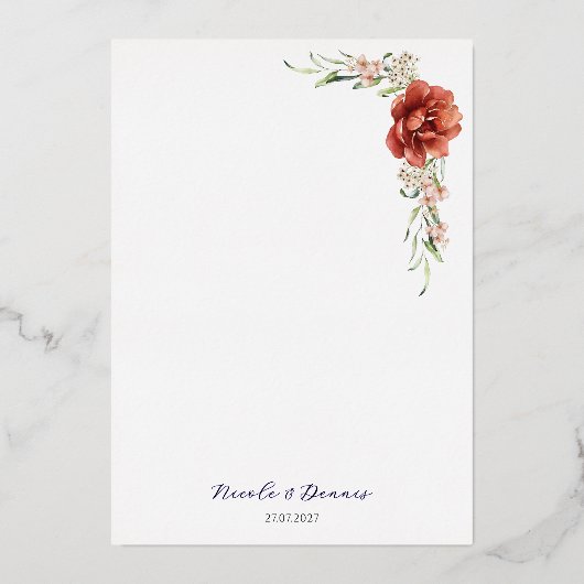 Rode Rose Wedding Uitnodiging (Achterkant)