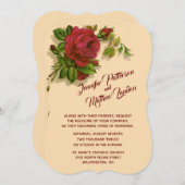 Rode Rose Wedding Uitnodiging (Voorkant / Achterkant)