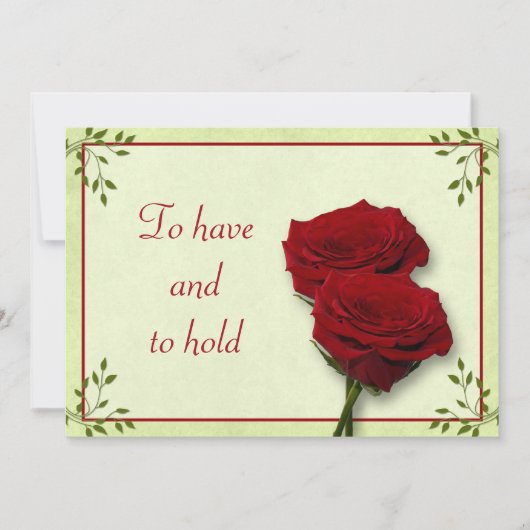 Rode Rose Wedding Uitnodiging (Voorkant)