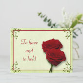 Rode Rose Wedding Uitnodiging (Staand voorkant)