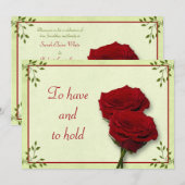 Rode Rose Wedding Uitnodiging (Voorkant / Achterkant)