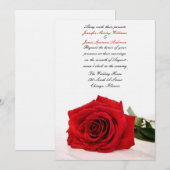 Rode Rose Wedding Uitnodiging (Voorkant / Achterkant)