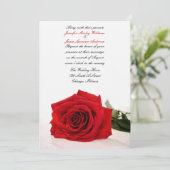 Rode Rose Wedding Uitnodiging (Staand voorkant)