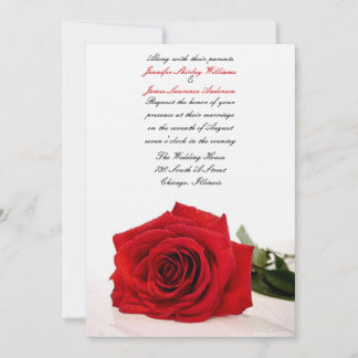 Rode Rose Wedding Uitnodiging
