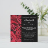 Rode Rose Wedding Uitnodiging (Staand voorkant)