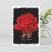 Rode Rose Wedding Uitnodiging (Staand voorkant)