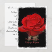 Rode Rose Wedding Uitnodiging (Voorkant / Achterkant)