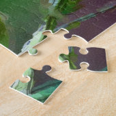 Rode Rosebud Flower Waterverf foto schilderen Legpuzzel (Zijkant)