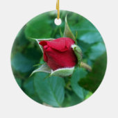 rode rosebud keramisch ornament (Achterkant)