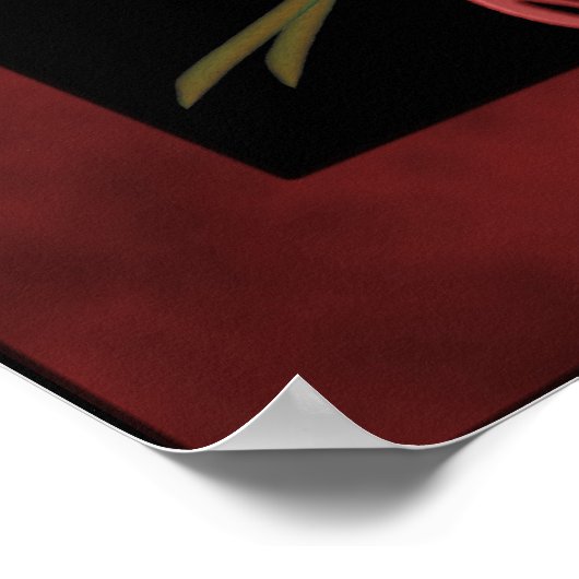 Rode rosebuds Rood Heart Wedding Gift Poster (Hoek)