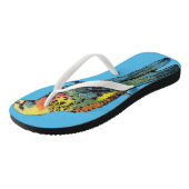 Rode Rosella Australische Vogel Vogels Teal Blauwe Teenslippers (Schuin)