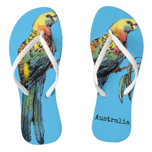 Rode Rosella Australische Vogel Vogels Teal Blauwe Teenslippers (Voetbed)