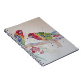 Rode Rosella Papegaai Aquarel Schildering Notitieboek (Rechterzijde)