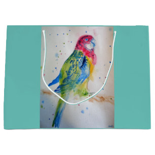 Rode Rosella Papegaai Vogel Cadeau Geschenk Tas Groot Cadeauzakje