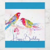 Rode Rosella Parrot Aquarel Schilderkunst Wijn Etiket (Enkel label)