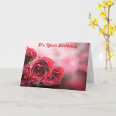 RODE ROSES HET IS JE BIRTHDAY KAART (Gele Bloem)