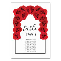 Rode Roses Wedding Guest Names