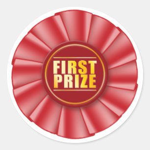 rode rosette eerste prijssticker ronde sticker